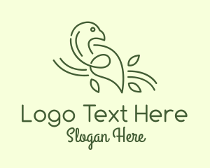 Ecological - Green Dove Line Art logo design