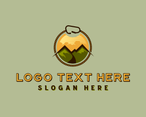 Caving - Mountain Outdoor Hiking logo design