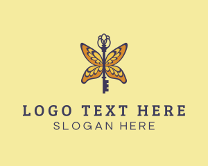 Premium - Premium Butterfly Key logo design