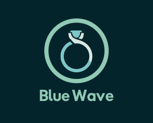 Blue Wedding Ring logo design