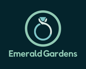 Emerald - Blue Wedding Ring logo design