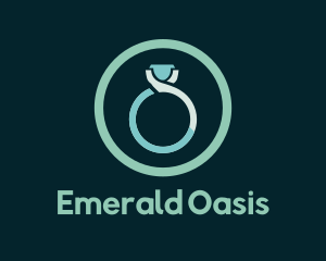 Emerald - Blue Wedding Ring logo design