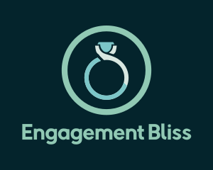 Engagement - Blue Wedding Ring logo design