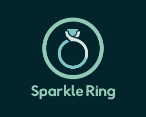 Engagement - Blue Wedding Ring logo design