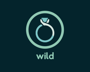 Circle - Blue Wedding Ring logo design