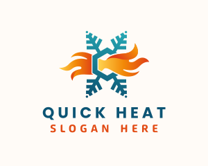 Cooling Heating Flame logo design