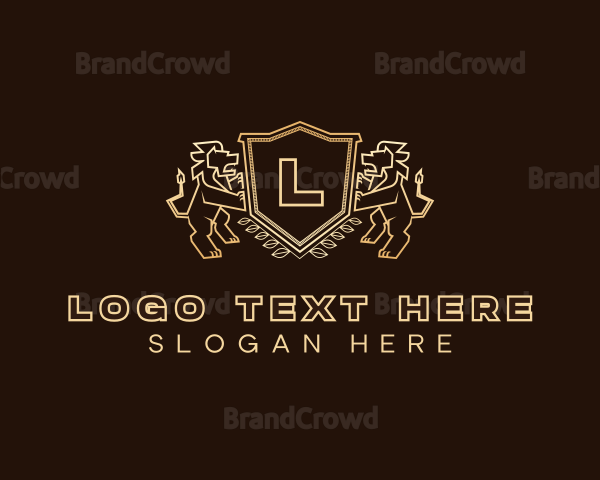 Luxury Lion Shield Logo