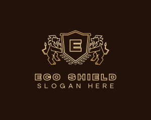 Luxury Lion Shield logo design