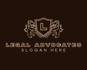 Luxury Lion Shield logo design