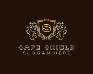 Luxury Lion Shield logo design