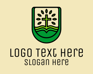 Eco - Green Eco Church logo design