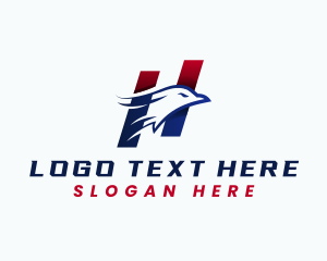 United States - Patriotic Eagle Aviation Letter H logo design