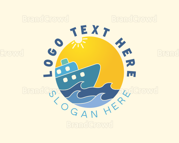 Sunny Cruise Vacation Travel Logo