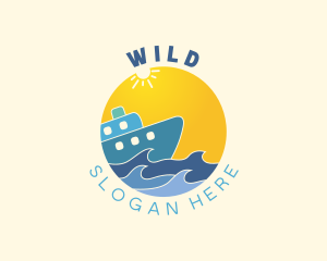 Sunny Cruise Vacation Travel Logo