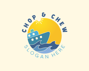 Boating - Sunny Cruise Vacation Travel logo design