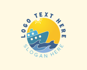 Ocean - Sunny Cruise Vacation Travel logo design