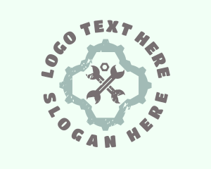Mechanical - Mechanical Gear Wrench logo design
