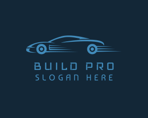 Racing - Blue Sports Car Racing logo design