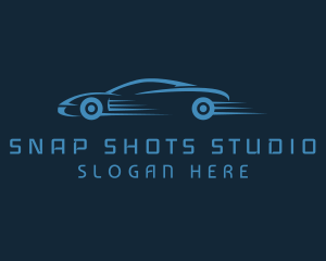 Motor - Blue Sports Car Racing logo design