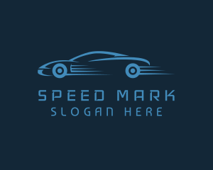 Blue Sports Car Racing logo design