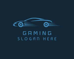 Driving - Blue Sports Car Racing logo design