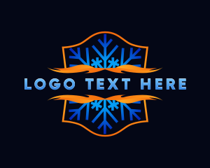 Heat - HVAC Snowflake Flame logo design