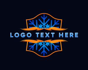 HVAC Snowflake Flame Logo