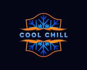Refrigerator - HVAC Snowflake Flame logo design