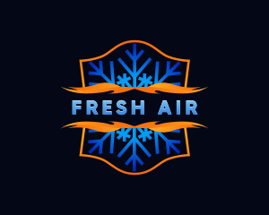 HVAC Snowflake Flame logo design