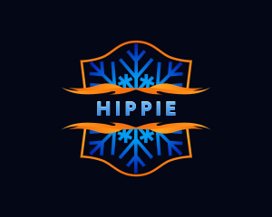 Heating - HVAC Snowflake Flame logo design