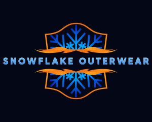 HVAC Snowflake Flame logo design
