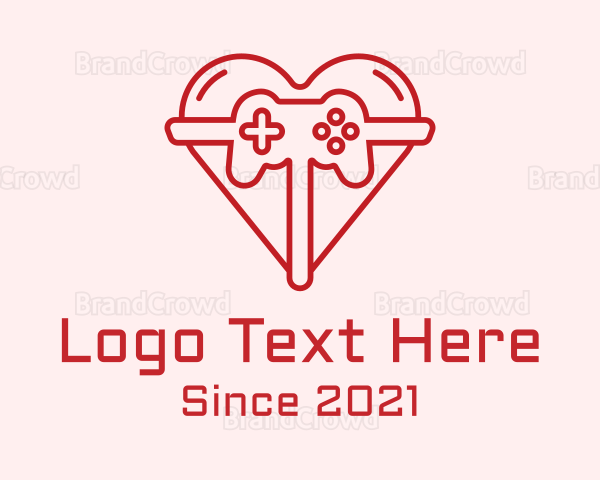 Minimalist Heart Gamer Logo