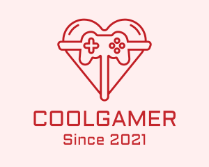 Game Stream - Minimalist Heart Gamer logo design