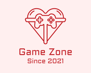 Online Gamer - Minimalist Heart Gamer logo design