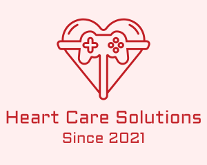 Minimalist Heart Gamer  logo design