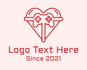 Heart - Minimalist Heart Gamer logo design