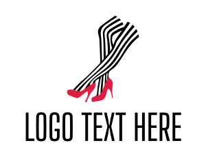 Pole Dancing - Stripe Stockings Female Boutique logo design