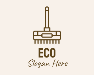 Brown Cleaning Broom  Logo