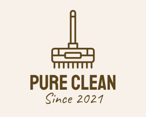 Brown Cleaning Broom  logo design