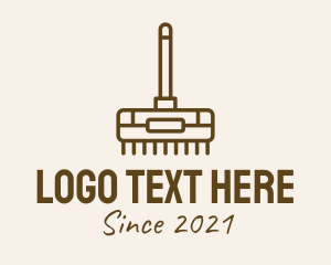 Home Cleaning - Brown Cleaning Broom logo design