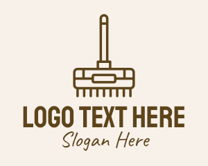 Brown Cleaning Broom  Logo