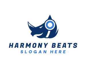DJ Rhino Headphones logo design