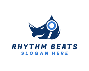 Edm - DJ Rhino Headphones logo design