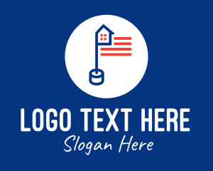 Political - House USA Flag Pole logo design