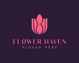 Abstract Flower Lotus logo design