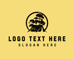 Retro - Rustic Campground Scene logo design