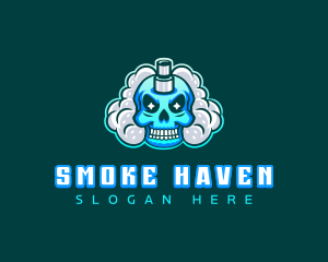 Vaping Skull Head logo design