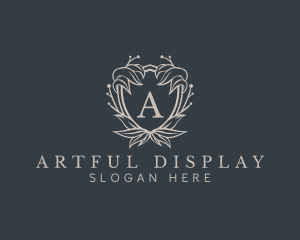 Elegant Wreath Shield logo design