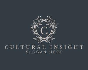 Elegant Wreath Shield logo design