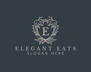 Elegant Wreath Shield logo design